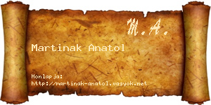 Martinak Anatol névjegykártya